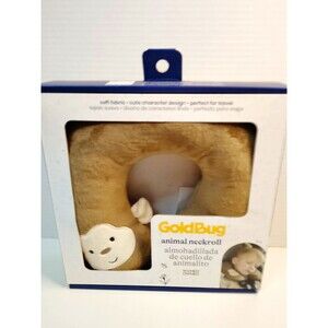 GoldBug Monkey Neck Travel Pillow Brown Plush, Polyester Fiber Paddin